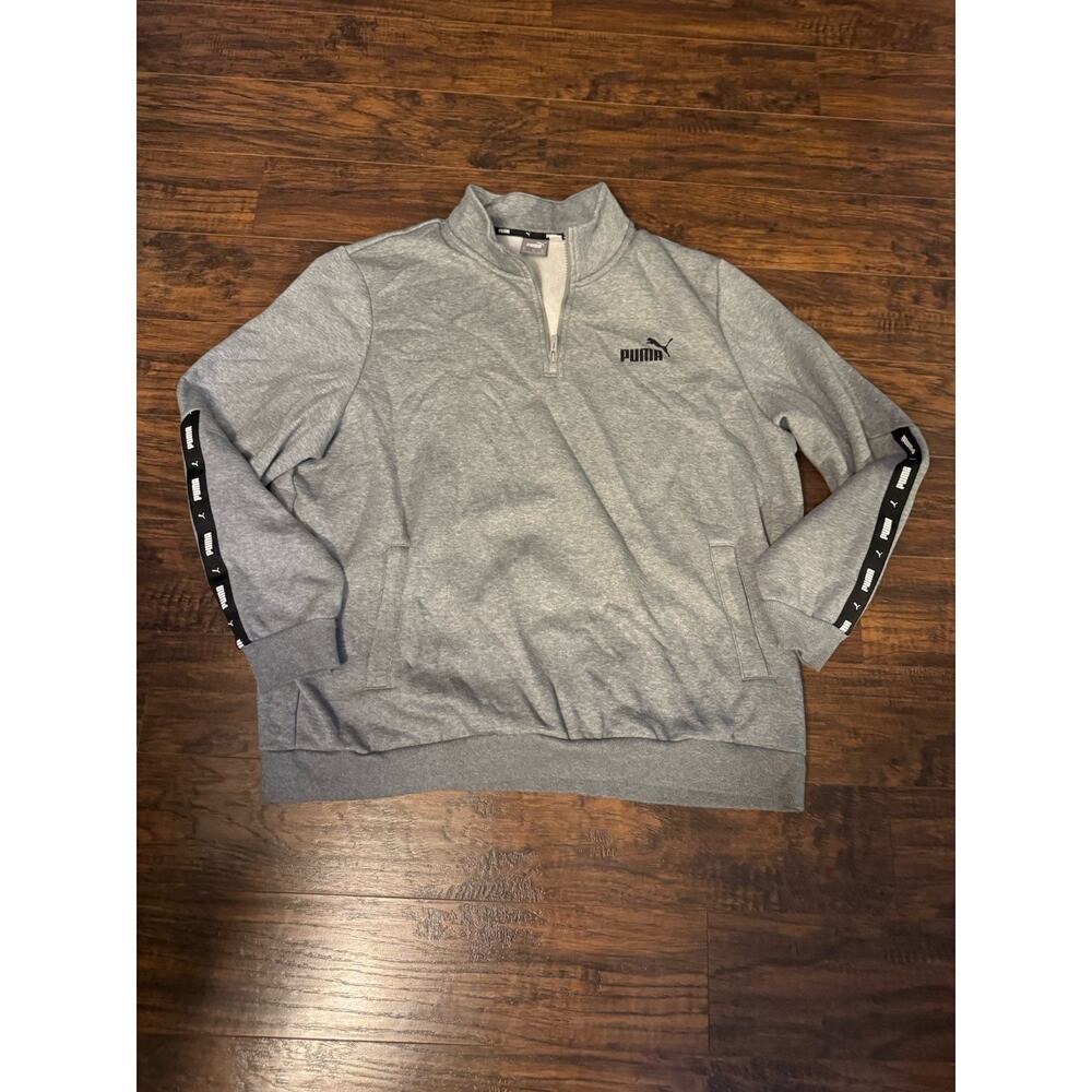 PUMA Men’s Gray Tracksuit Set 1/4 Zip Pullover Jogger Sweatpants Logo Sz:XXL - Picture 9 of 16